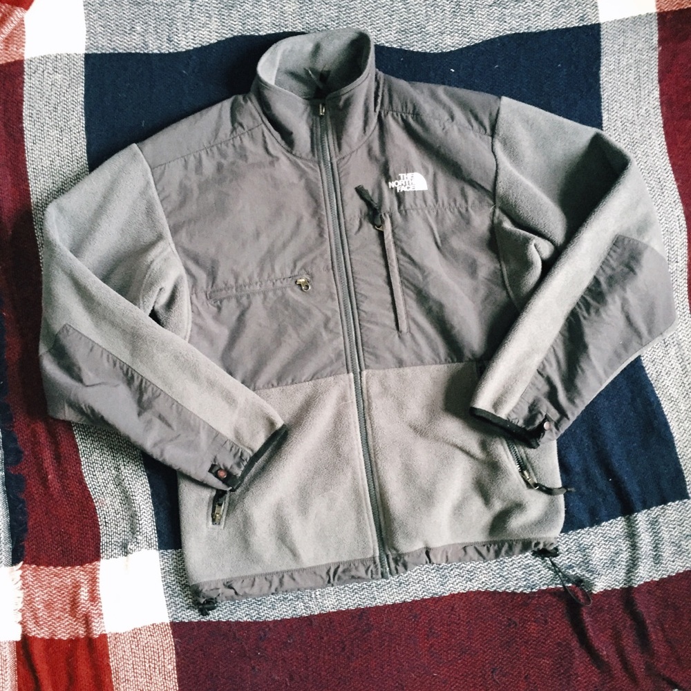The North Face slate gray fuzzy jacket - Picture 1 of 4